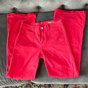Size 28r, GAP red flare jeans